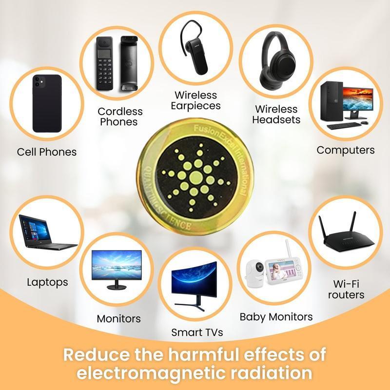 Quantum Shield EMF Protective Sticker, Radiation Blocker for Phone, Earbuds, Laptop, Microwave, and All Electronic Devices