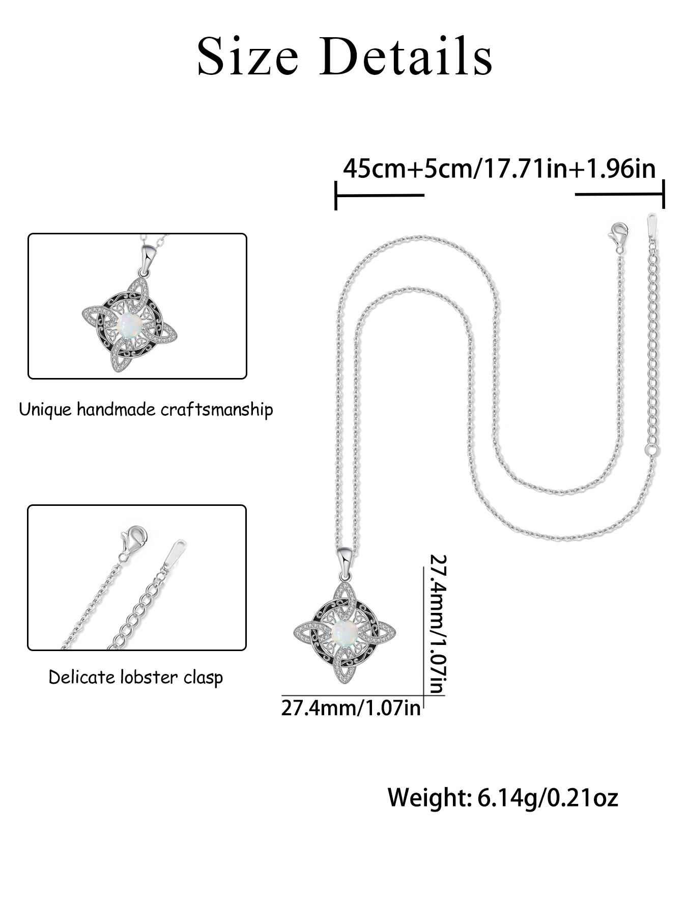 Moonstone Witches Knot Necklace With Blessing Message Card,  Good Luck Irish Knot Necklace, Protection Jewelry Gift for Women, Charm Necklace