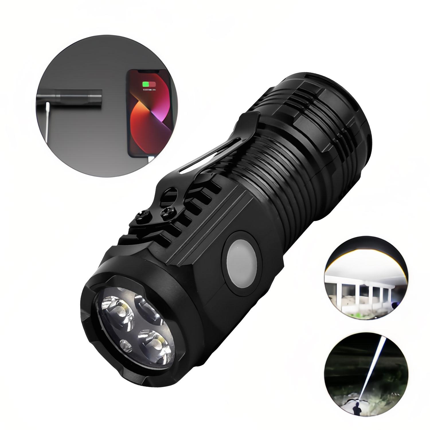 2-Pack Small Cannon Flashlights: Mini Camping Lights with High Lumens, 3 Modes & Zoomable Beam! Usb Rechargeable Headlamp