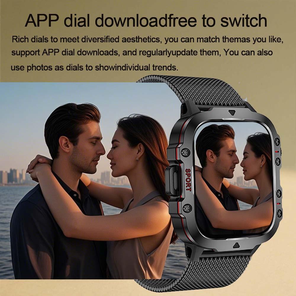 Commerce Flashlight Smartwatch HD Screen Fashionable Digital Watches Multiple Sports Modes Wireless Call Health Tracker Business Smart Watch Men Multifunctional 2.01 Inch
