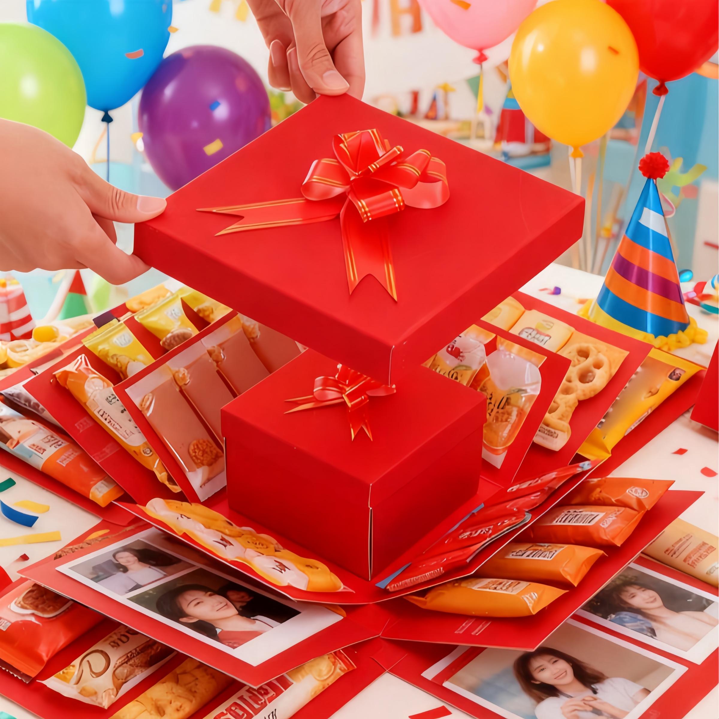 5-Layer DIY Creative Explosion Gift Box Set, Self-Made Mystery Gifts, Surprise Photo Album, Birthday, Valentine's Day, Christmas Party Decorations, Anniversary Box