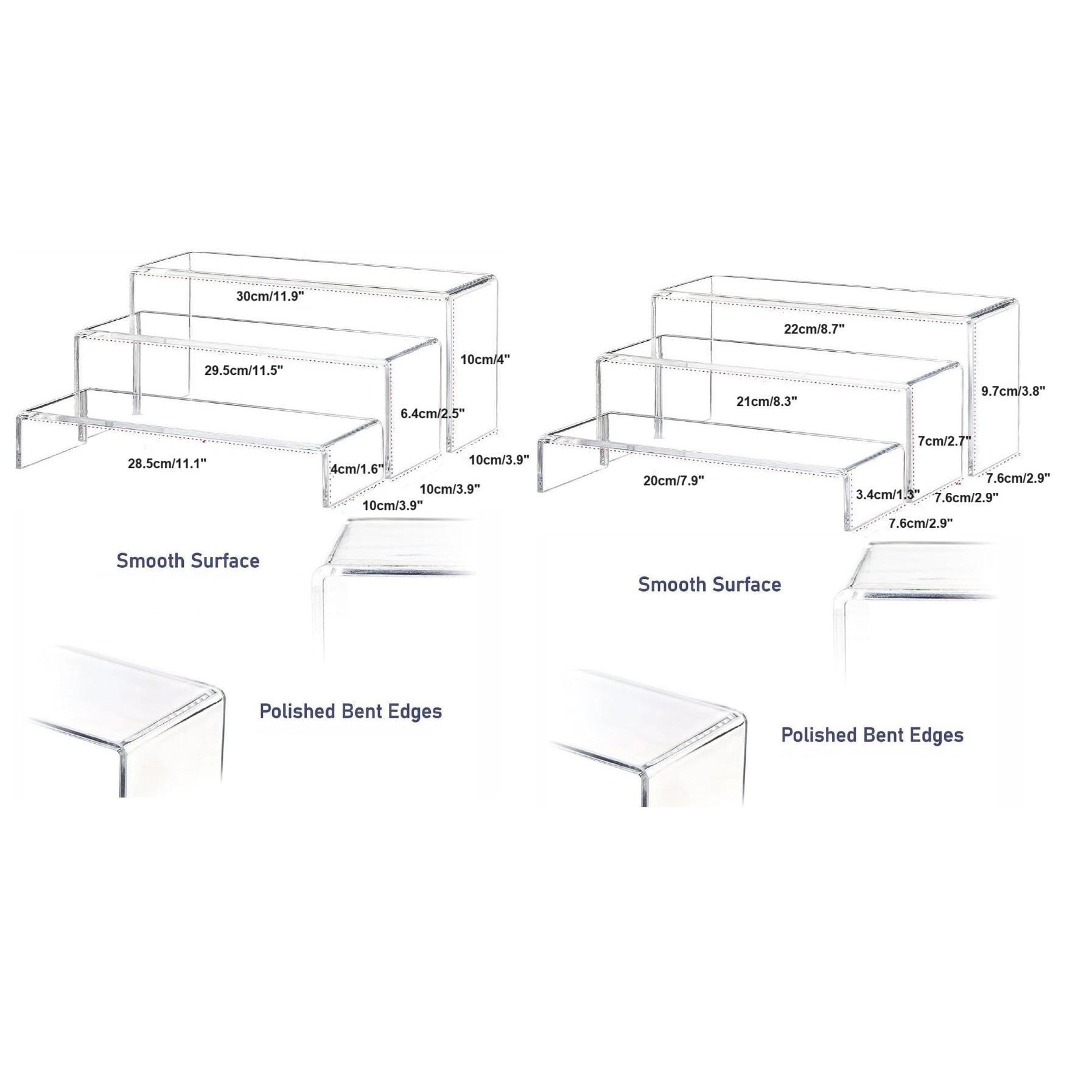 Rectangular transparent acrylic display stand, transparent multi-layer rack, suitable for weddings, business gatherings, tea breaks - cup cakes, sushi, a stylish and practical transparent plastic pastry rack (3/6/9 Pack)