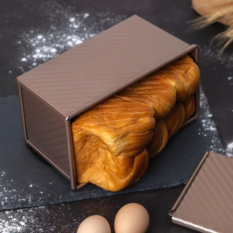 15.87oz  2pack Pullman Bread Pans with Lid, 1LB Capacity Bread Loaf Pan, Non-Stick, Easy Release Sandwich Bread Loaf Pan for Baking Homemade Bread Bakeware Reusable Mold