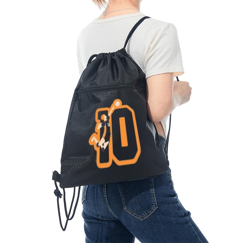Volleyball Player Jumping with Ball Number 10 Sports Drawstring Bag Durable Lightweight Backpack Suitable for Outdoor Sports Travel Gym Use Teens and Adults Perfect Gift for Sports Day Christmas Birthday and Special Occasions