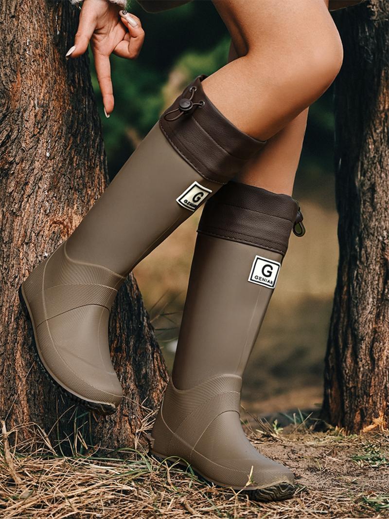 Unisex Waterproof Rain Boots, Garden Boots, Lightweight Non-slip Rubber Shoes for Outdoor Wear, Foldable Rain Boots for Outdoor Digging and Fishing