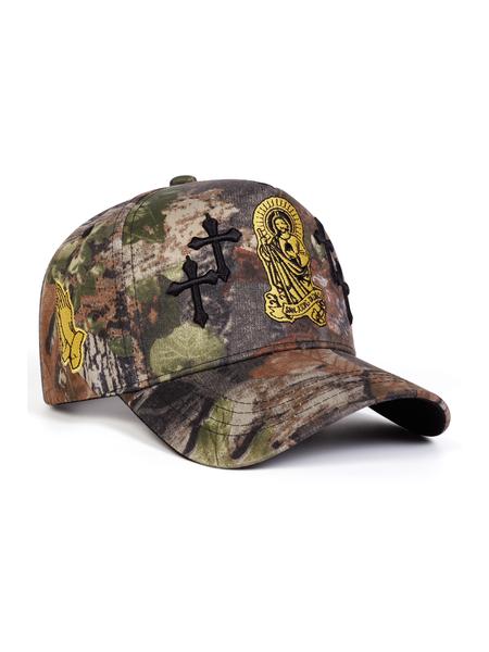 Unisex Jesus Cross Embroidered Baseball Cap, Adjustable Sun Protection Fashion Matching Hat for Outdoor Travel Beach Vacation, Casual Woven Fabric Design