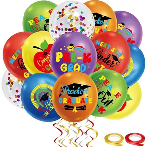 Preschool Graduation Decorations Balloons - 56 Pcs Class of 2026 Pre K Congrats Grad Party Essentials Next Stop Kindergarten Peace Out Prek Colorful School Accessories Supplies Stuff Decor