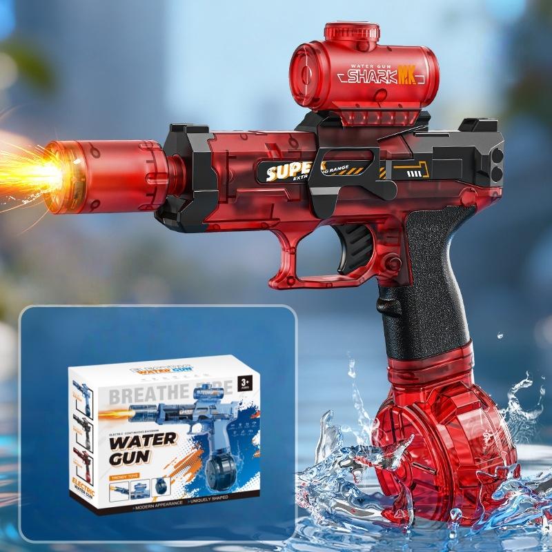 Electric Toy Water Gun with LED Light, Summer Fun, Perfect Father's Day Gift, Large Capacity Continuous Shooting, Outdoor Pool Party Play