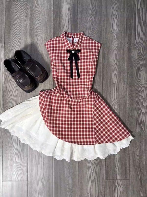 Woman Sweet Sleeveless Y2k Mini Dress Patchwork Japanese Style Red Plaid Dress Party Korean Fashion Slim Dress Summer Chic - TikTok Shop Woman Sweet Sleeveless Y2k Mini Dress Patchwork Japanese Style Red Plaid Dress Party Korean Fashion Slim Dress Summer Chic - TikTok Shop