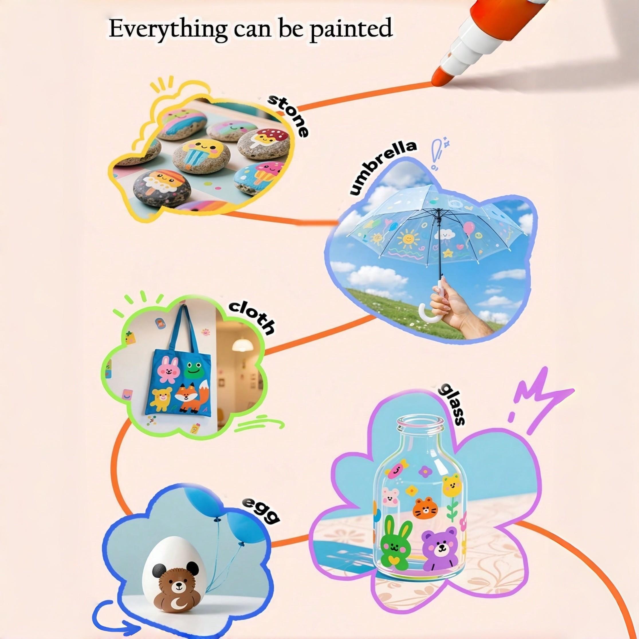 Set Includes 48/36/24/12 Color Acrylic Markers, Soft Tips, Suitable for DIY, Layering, Transparent Printing, Washable, High Coverage, Ideal for Students