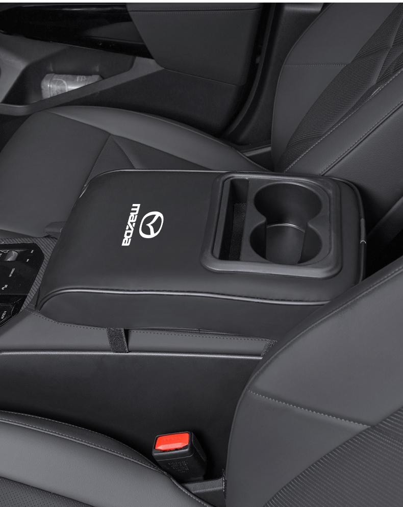 Car Center Console Armrest Pad, Car Armrest Box Mat, Car Armrest Box Cup Holder,For Mazda 2 6 CX-5 CX-80 CX-70 CX-90 MX-30 CX-60 CX-50 CX-30 BT-50 e-TPV CX-3 CX-8 ATENZA CX-9 CX-7 MX-5 Mazda 5 3 RX-8