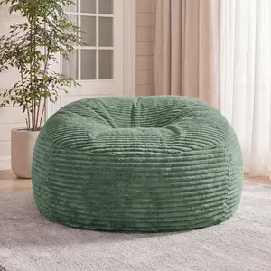 Claiks 8 Ft Giant Foam Bean Bag Chair, Oversized Couch with Removable Cover, Soft Plush Bean Bag Chairs for Adults and for Kids Teens Adults in Living Room, Beige