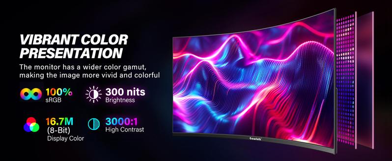 32 inch Curved Monitor 144hz/180hz Gaming Monitor 1500R QHD (2560x1440p) Computer Monitor Screen with FreeSync, DisplayPort, HDMI, Wall Mountable 32 inch Curved Monitor 144hz/180hz Gaming Monitor 1500R QHD (2560x1440p) Computer Monitor Screen with FreeSync, DisplayPort, HDMI, Wall Mountable