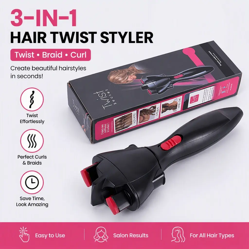 Electric Automatic Hair Braider, Portable USB Powered Hair Twist Styling Tool, Lazy DIY Braiding Machine for Girls, Kids & Women, Fast Twist Braid Maker for Home Hairstyle Decoration
