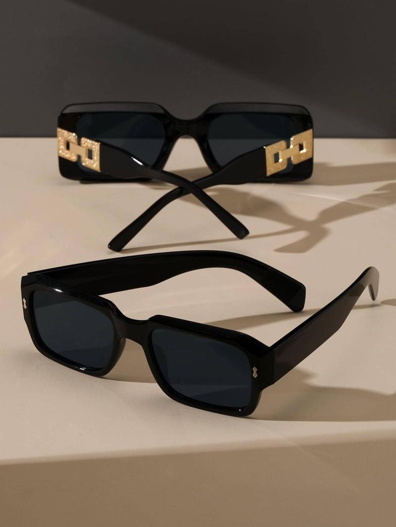 Unisex Street Trend Square Frame Sunglasses (2 Pairs), Trendy Casual Sunglasses for Everyday Use, Fashion Accessories for Outdoor Activities