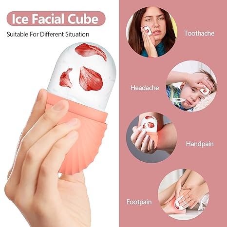 Portable Face Slimming and massage tool to close the skin -  Comfort Moisturizing Moisturizer Calming Day Pack Lightweight Face Lift Facial Gift Ice Facial Skincare Pink，Christmas gifts, New Year gifts, Black Friday