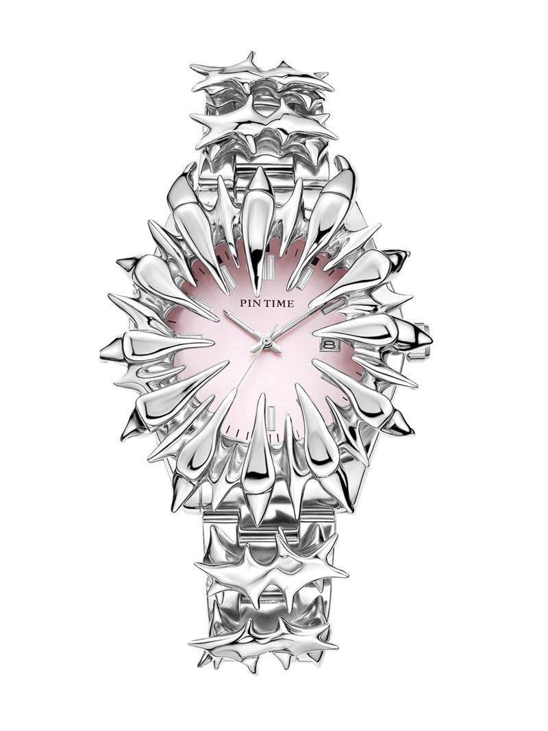 Handmade Quartz Analog Watch, Original European Style Vampire Dragon Scale Spike Design, Unisex Small Batch Wristwatch, Unique Jewelry Accessory