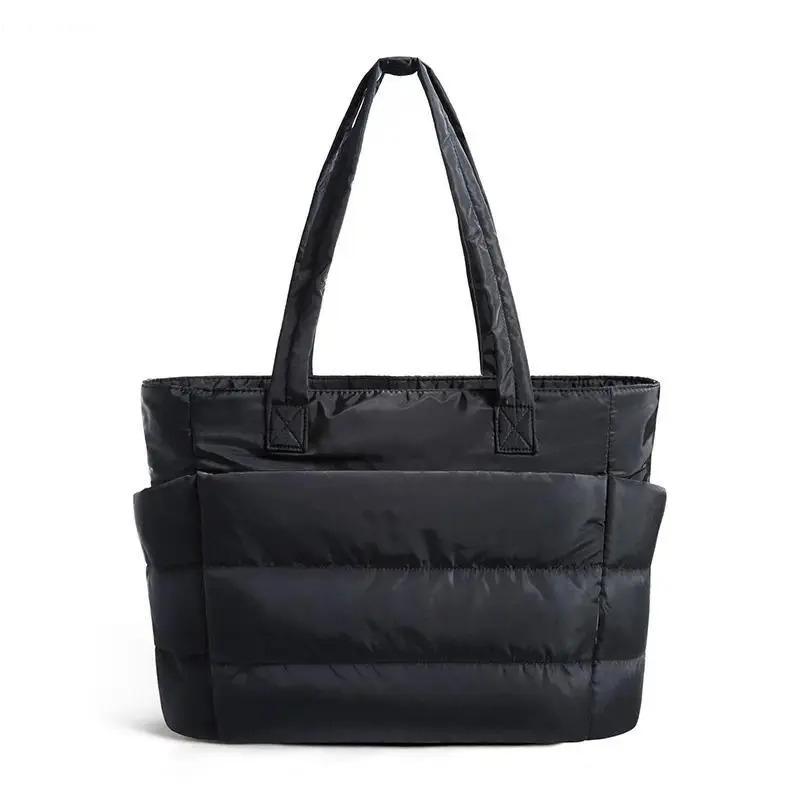 Puffy Bubble Tote Bag 3 Sizes for Women Quilted Laptop Shoulder Handbag, Lightweight Work Tote with Multiple Compartments for Travel & Work Organize Zipper Closure Durable Tote bag SpringStatements