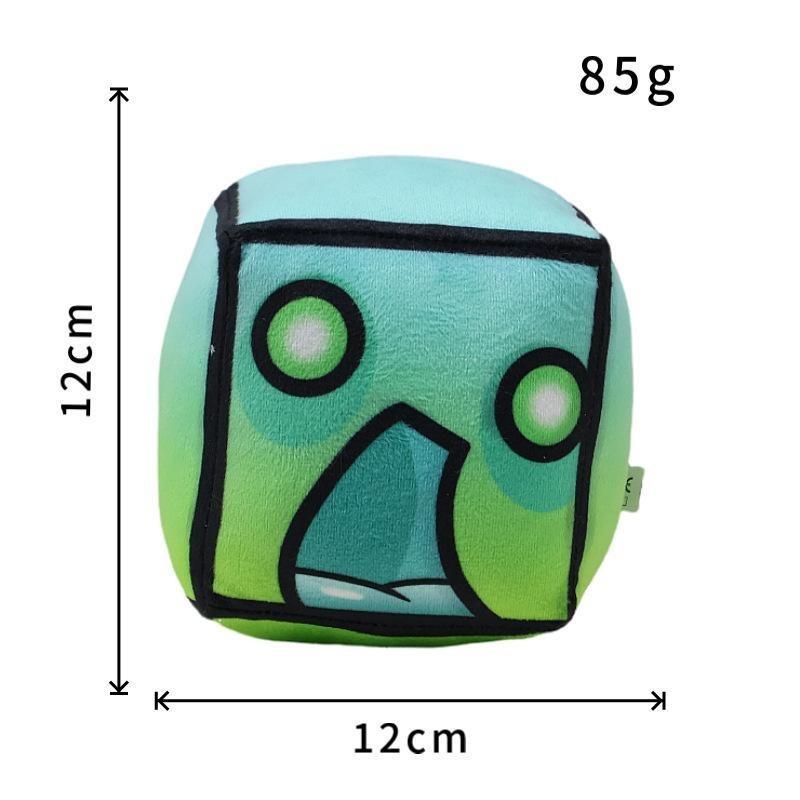 Soft Geometry Dash Cube Plush Toy Set, Cute Game Character Stuffed Plushies, Lovely Room Decor, Funny Birthday Holiday Presents for Children & Game Fans