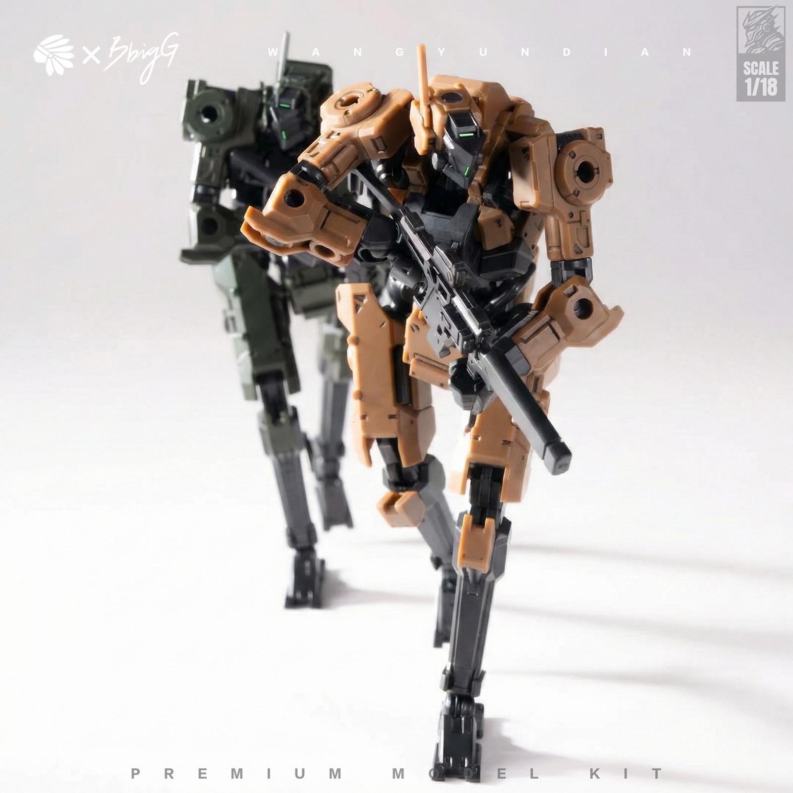 1/18 Scale High Mobility Mecha Model Kit, 3mm Universal Interface, Customizable, Includes Accessories & Display Base, Desert, Metal