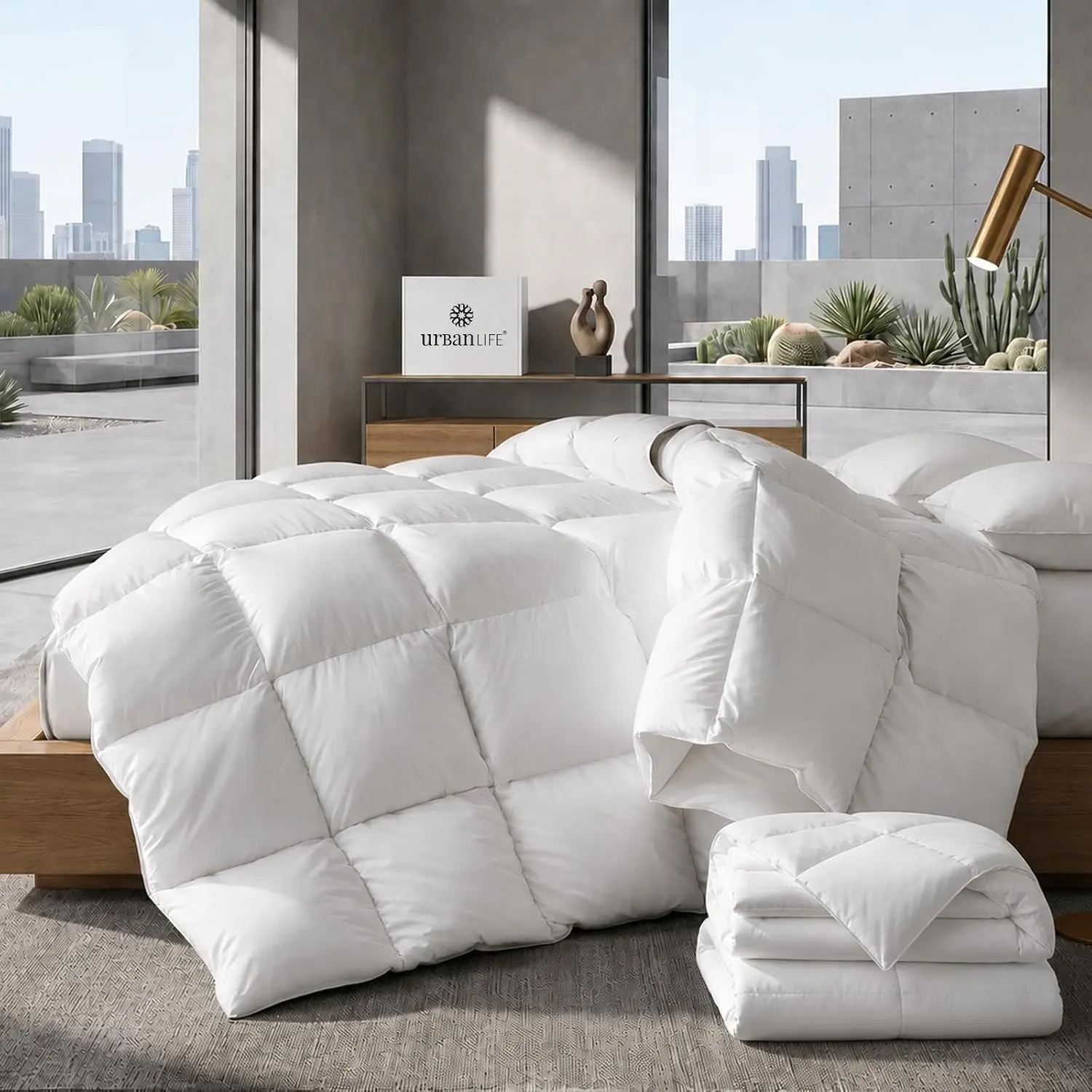 Goose Feather Down Comforter Twin Size, Cloud Soft Duvet Insert