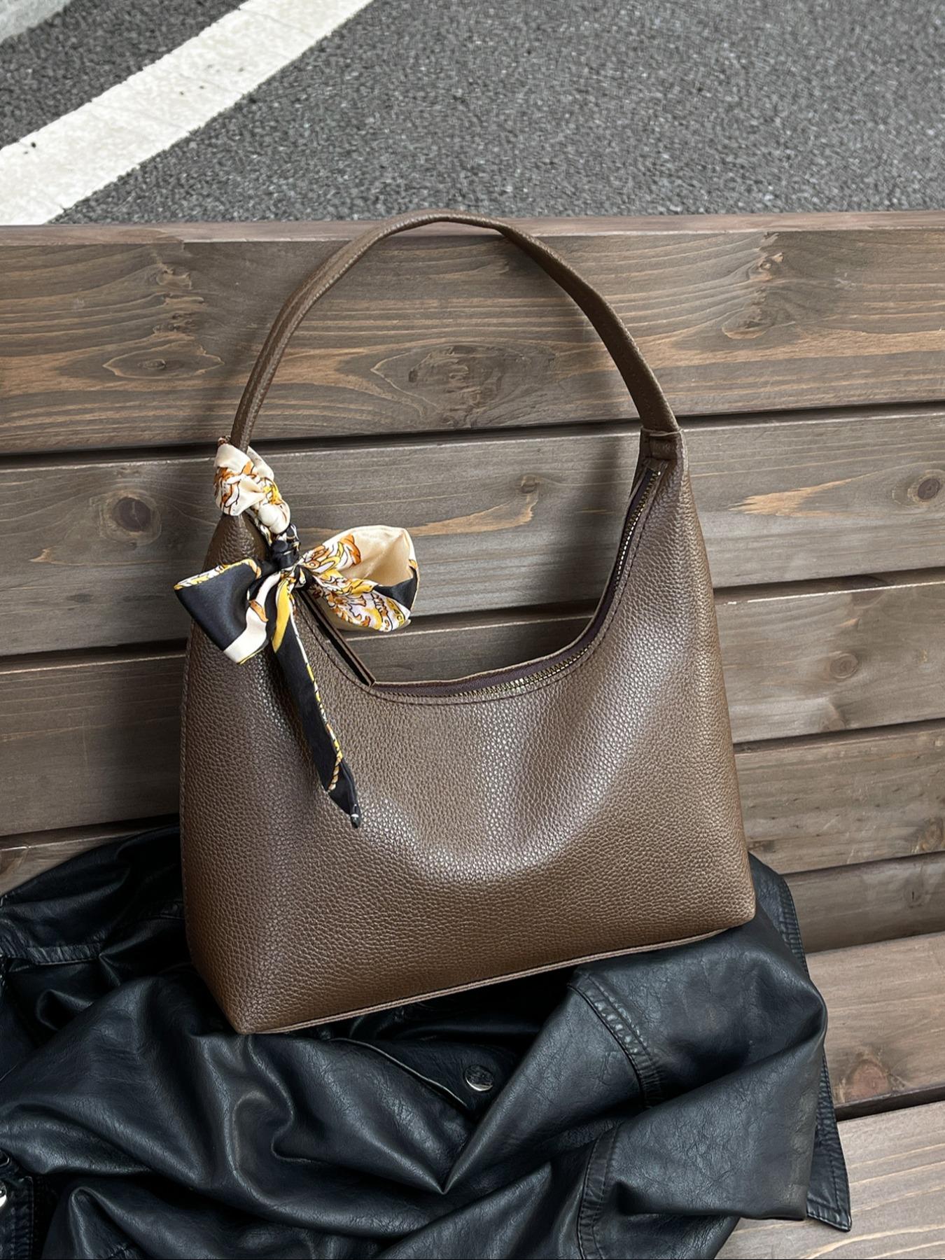 Fashion Retro Crossbody Shoulder Bag for Women, Stylish Compact Design with Scarf Detail, Perfect for Daily Use & Special Occasions, Embellished Shoulder Bag