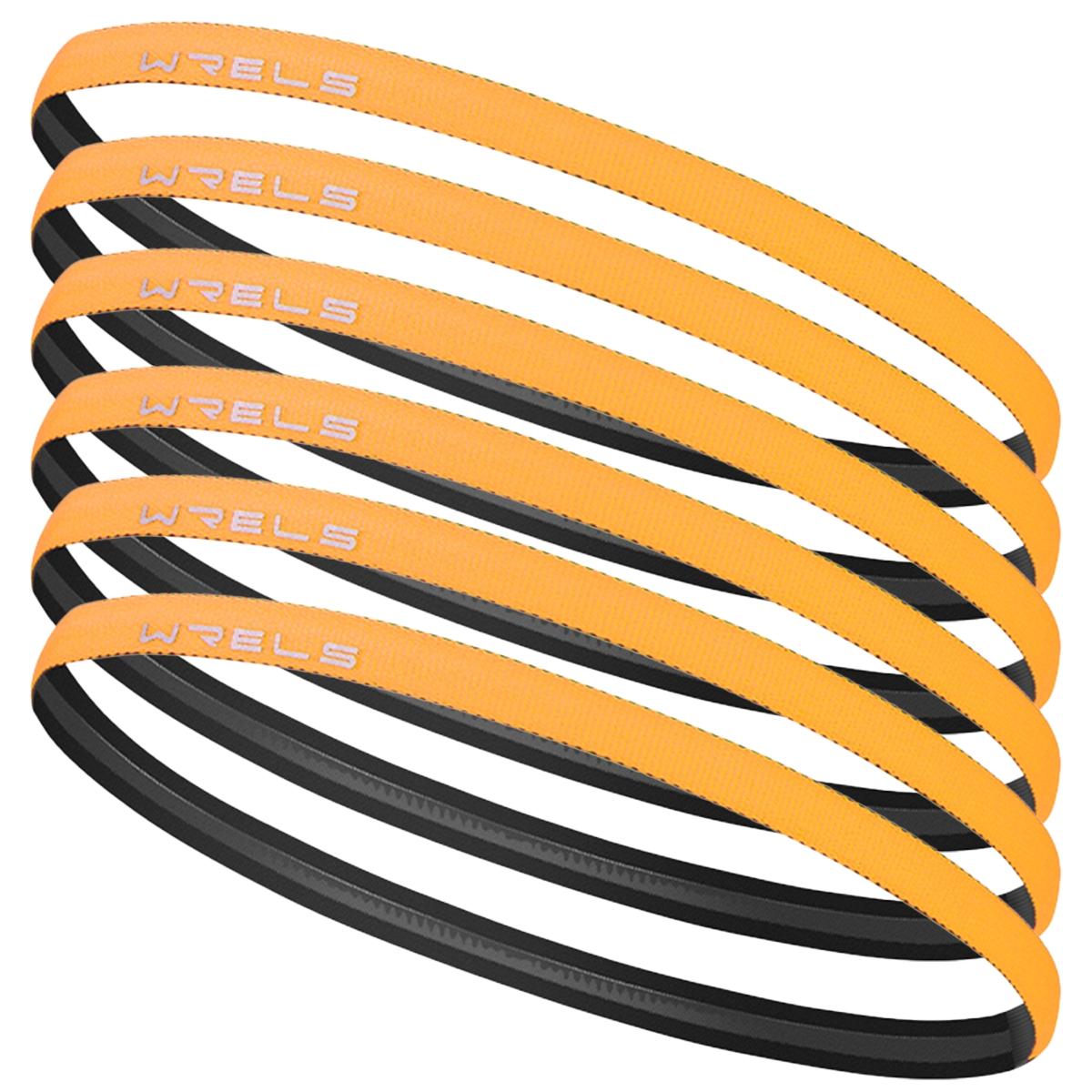 6 Piece Wrels Anti-Slip Sweat-Wicking Sports Headbands, Running Fitness Yoga Pilates Climbing Sweatband, Unisex Breathable Solid Color Elastic Sport Headband