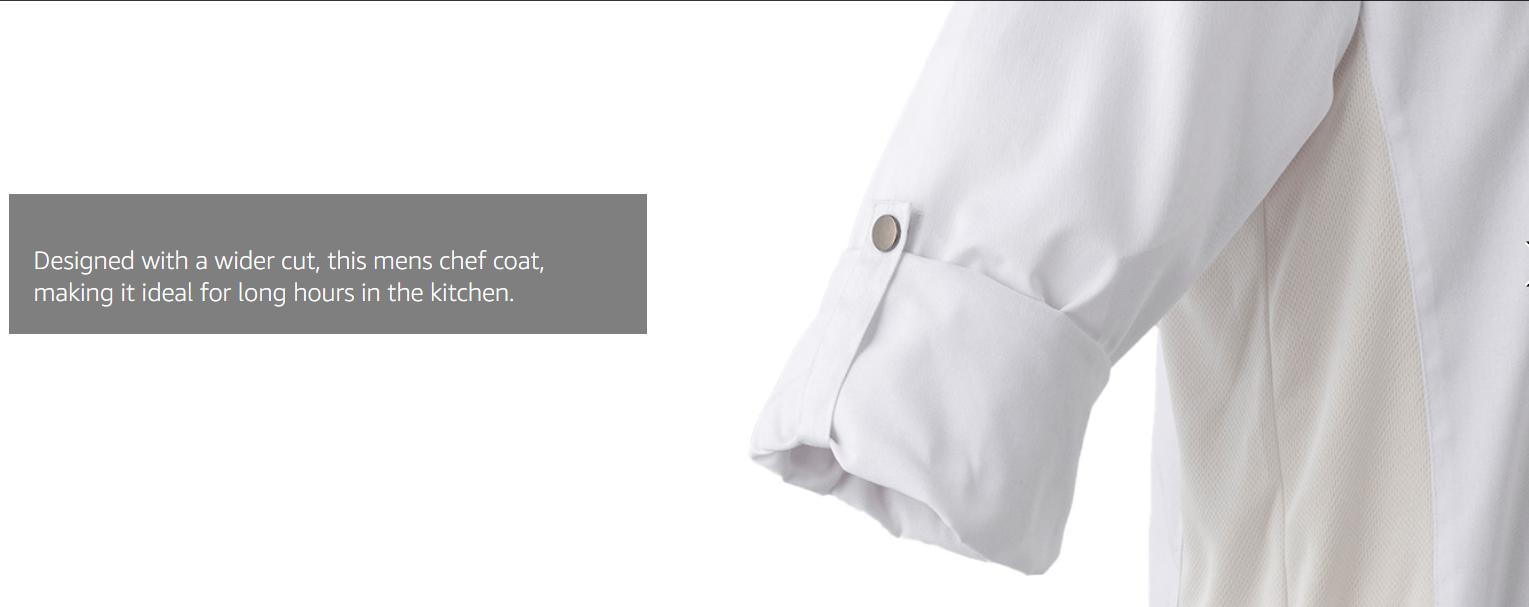 Women's Chef Coat Side Mesh Vent Zipper Chef Jacket