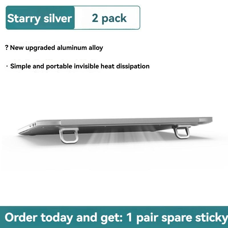 2-Pack Laptop Stand, Invisible Portable 3D Design, Air-Cushioned Base, Foldable Keyboard Support, Cooling Ventilated Rack