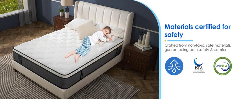 QueenRose Hybrid Mattress in a Box 10/12/14 Inch Individual Pocket Coils Memory Foam Queen/King Bed Firm Support Relieve Back Pain Easy Setup Outdoorfun Sleep Well, Excellent gift for Christmas and New Year QueenRose Hybrid Mattress in a Box 10/12/14 Inch Individual Pocket Coils Memory Foam Queen/King Bed Firm Support Relieve Back Pain Easy Setup Outdoorfun Sleep Well, Excellent gift for Christmas and New Year