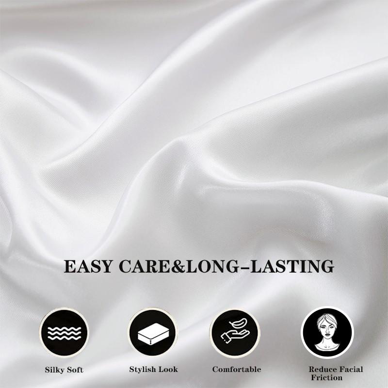 Luxury Satin Pillowcase 2-Piece Set, Solid Color, Soft and Breathable, Helps Protect Hair and Skin, Perfect for Home Decoration.