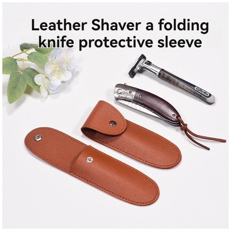 Portable Razor Storage Case, Foldable Knife Holder, Button-Press Razor Protector, Travel Tool Organizer, Compact and Convenient