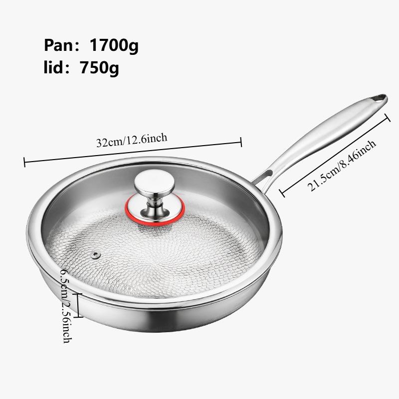 2026 Newest Edition 13 Inch New Hybrid Tri-Ply Stainless Steel Wok Pan with Lid,Ceramic Non Stick Stir-Fry Pans,Induction Cooking Pot,Dishwasher and Oven Safe.