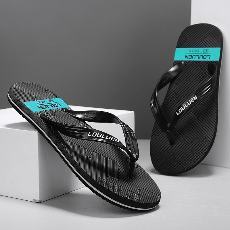 Men's Flip-Flops with Unique Texture, Comfortable Beach Sandals, Soft Non-Slip House Slippers, Lightweight for Home, Bathroom, Beach