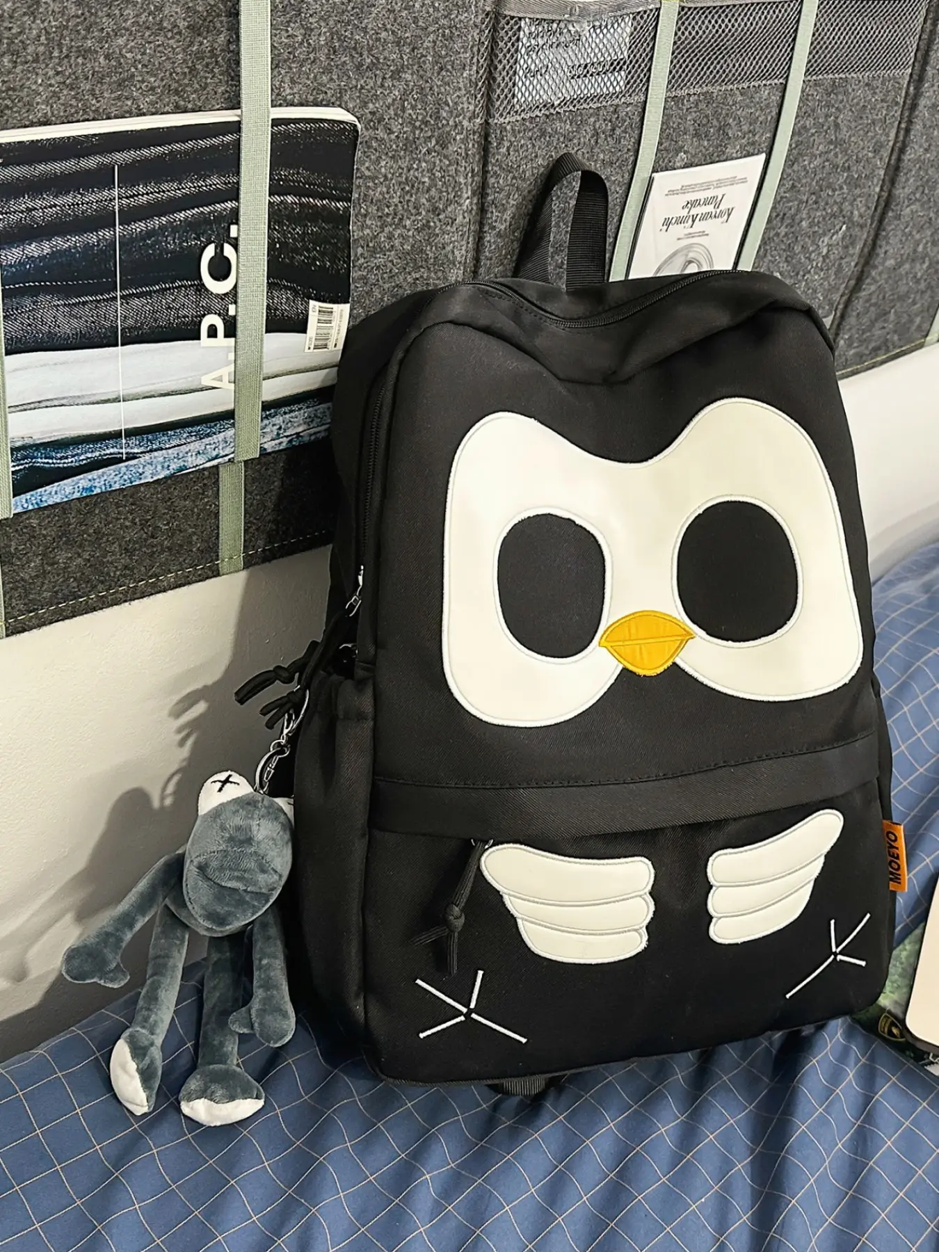 2026 New Cartoon Owl Embroidered Backpack for Women, Large Capacity Student Bag, Casual Laptop Backpack, Middle School to University, Trendy Backpack