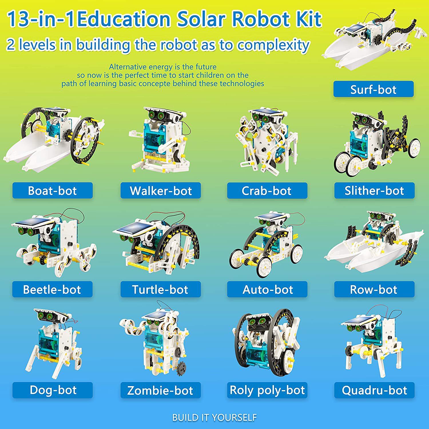13-in-1 Solar Robot Toys for Boys Girls, STEM Science Kits for Kids Age 8-12, Building Experiments Robotics Kit STEM Projects for Kid Christmas Birthday Gifts
