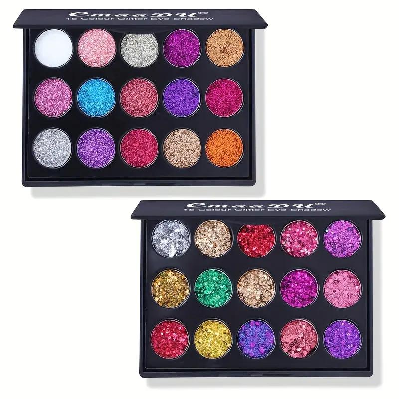2pcs 15 Color Diamond EyeShadow Palettes Set Makeup Each Color Is Full Of Vitality And Glittering Metal Pearl Effect Suitable For Festival Stage 2pcs 15 Color Diamond EyeShadow Palettes Set Makeup Each Color Is Full Of Vitality And Glittering Metal Pearl Effect Suitable For Festival Stage