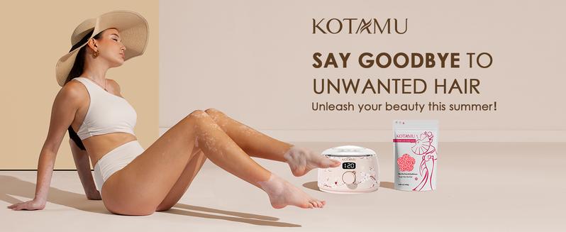 KOTAMU Waxing Kit for Women & Men, Wax Warmer for Hair Removal, Digital Wax Kit with Silicone Pot，Ideal for Face Eyebrow Arm Legs Armpit &Sensitive Skin