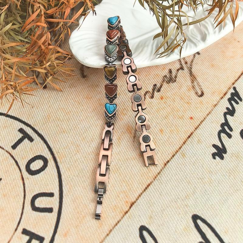 Copper Bracelet for Women for Arthritis and Joint,Pure Copper Magnetic Therapy Bracelets ,Natural Unique Gemstone,Gifts for Women