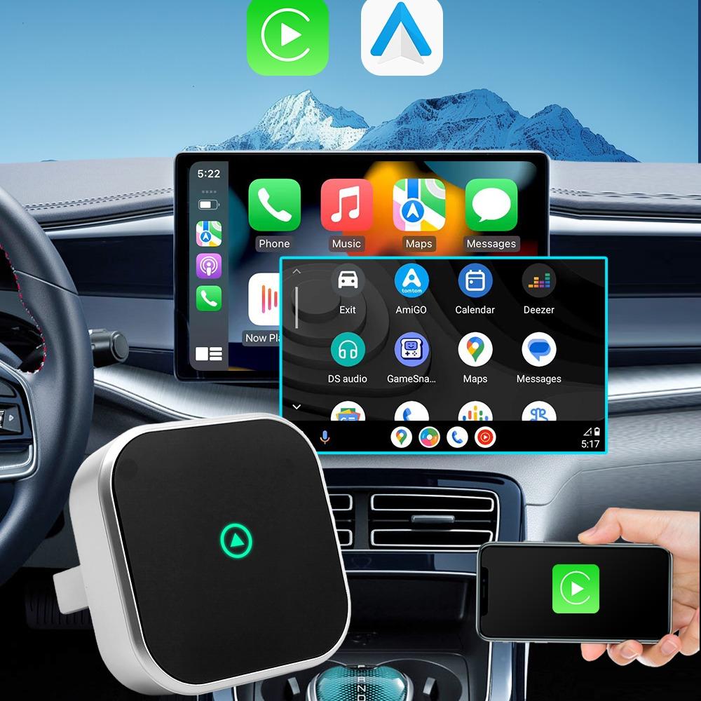 Wireless CarPlay Adapter,2026 Upgraded Android Auto Wireless Adapter,Mini USB-C Adapter,for iPhone & Android,Carplay Dongle With Type-C Adapter,Hands-Free Call/Navigation