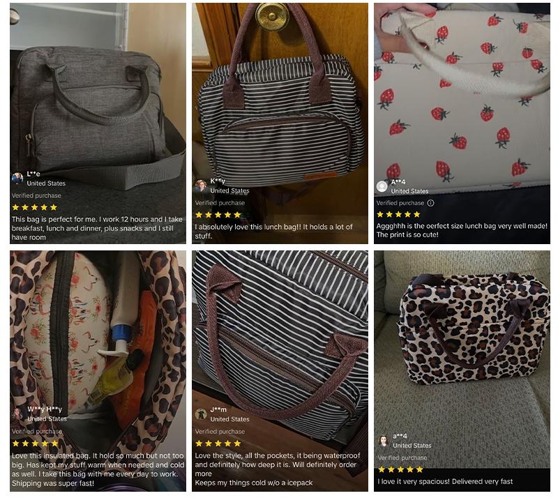 MEXS Lunch Bag Tote Bag Lunch Organizer Lunch Holder Insulated Lunch Cooler Bag 11L for Picnic Office for Women/Men