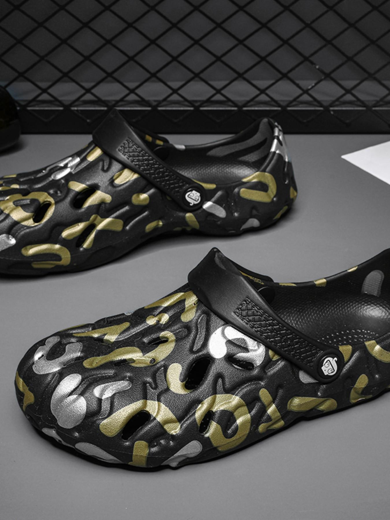 Men's Casual Beach Shoes, All-Season Eva Sandals, Breathable Hollow Out Slippers, Indoor Outdoor Wear, Student Friendly, Comfortable Footwear