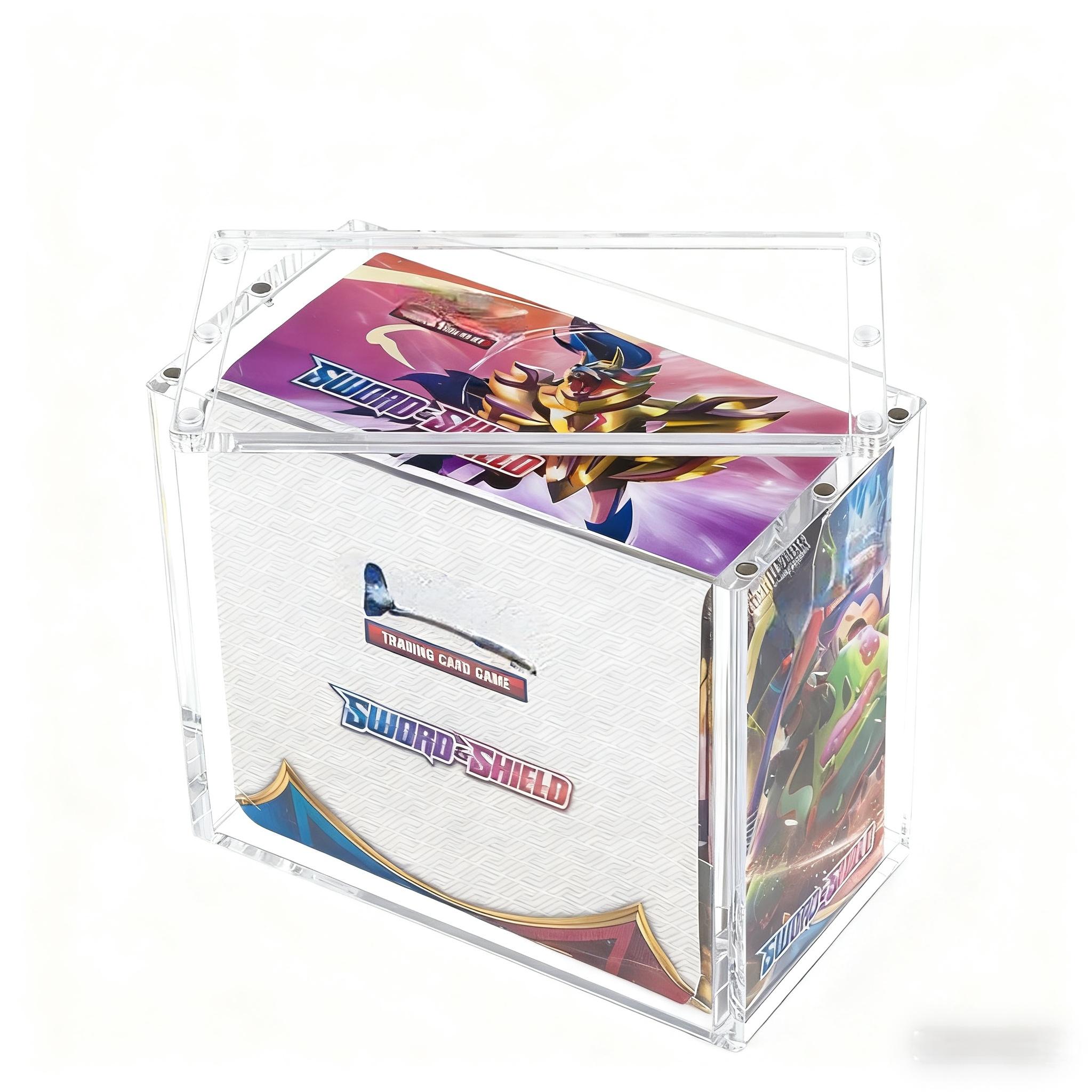 Acrylic Stackable Display Case for Elite Trainer Etb Cards, Trade Card Box, Dustproof High Transparency Magnetic Closure, Durable Collectible Storage Box