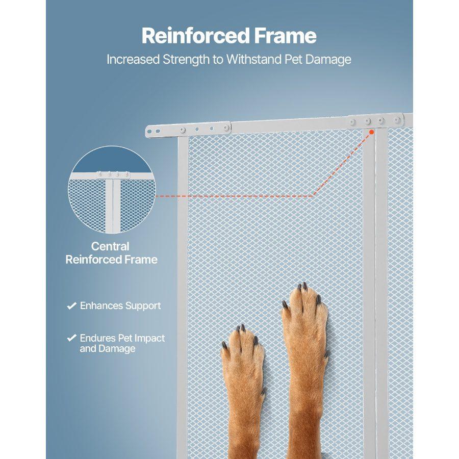 VEVOR RV Screen Door Protector, 28.5x31.5 inch Door Grille, Easy to Install and Disassemble, Reinforced Breathable Protective Mesh, Aluminum Alloy Camper RV Entry Protector for Pet Protection, White