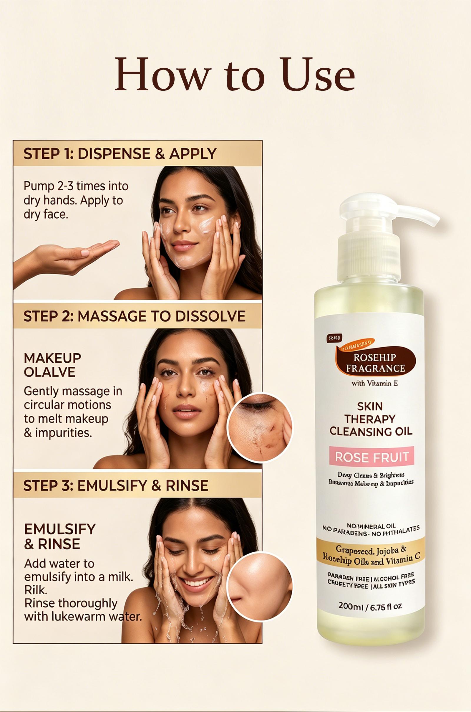 Multi-Purpose Pure Castor Oil Natural Nourishing Hydrating Oil, Support Fuller Looking Hair Eyelashes & Eyebrows, Deep Moisturize Dry Skin Strengthen Nails Cuticles, All In One Daily Skincare Hair Care For Men Women