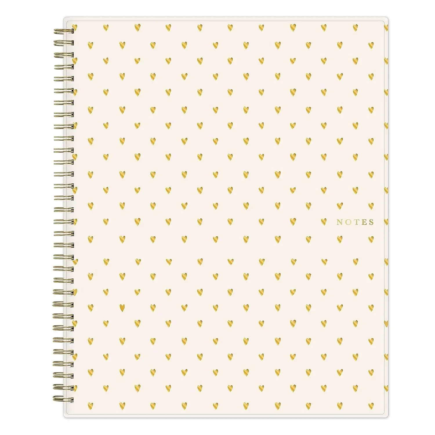 Bespoke Composition Notebook, 8.5" x 11", Cream Hearts