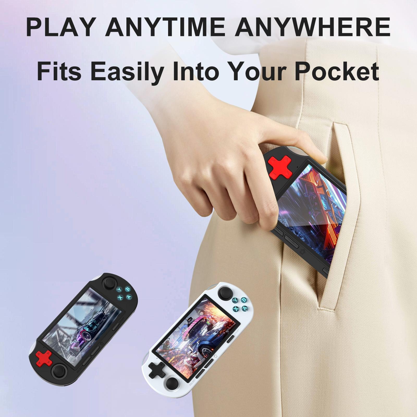 YLW Portable Handheld Game Player, 4.5 Inch IPS Screen Retro Video Game Console, With 12000+ Games for PS1/GBA/SFC, Rechargeable Portable Console