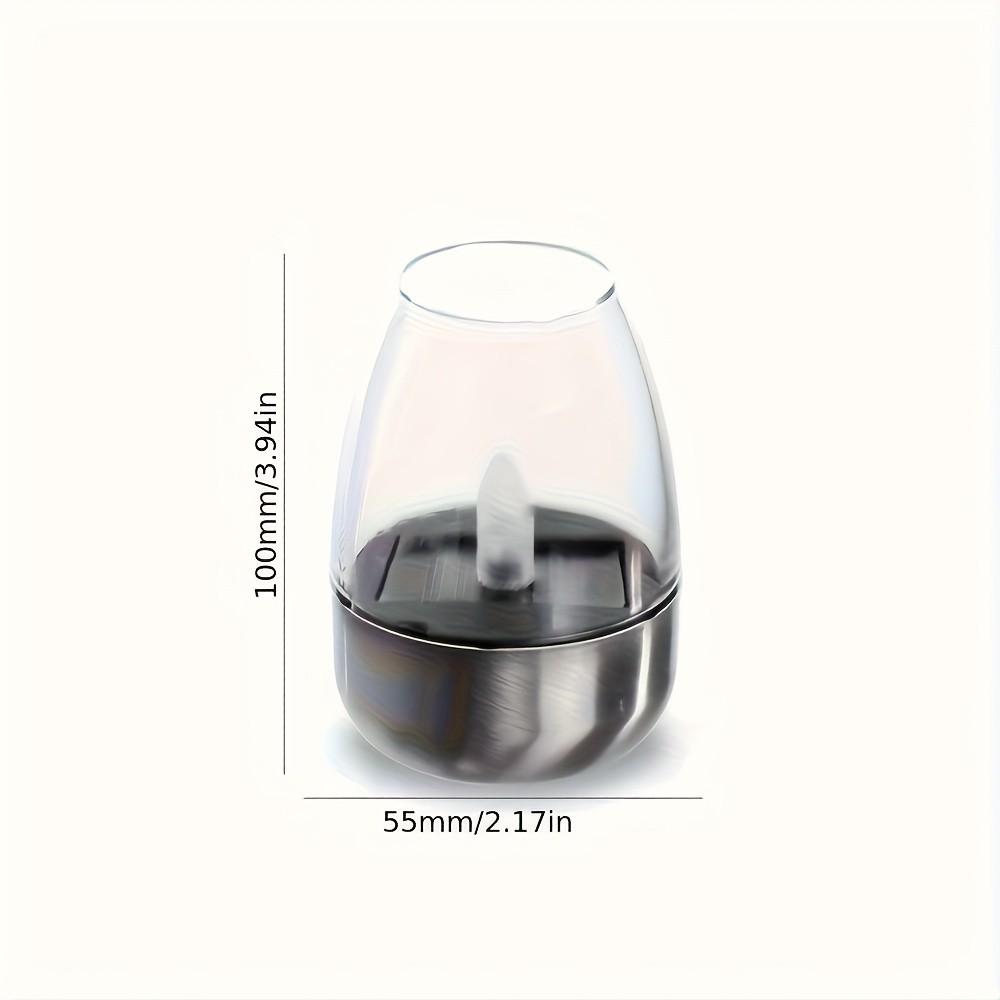 Solar Powered Flameless LED Candle Light, Decorative Outdoor Patio Lamp, Rechargeable 600mah Battery, Polished Metal Finish