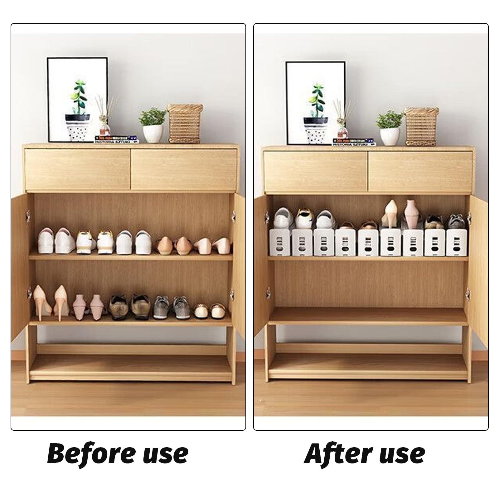 Double Layer Adjustable Shoe Rack Organizer, Space Saving Home Storage Solution, Multi-Layer Shelving Unit for Closet Organization