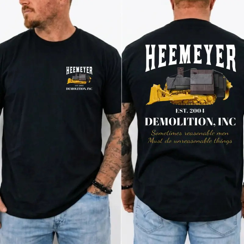 Heemeyer Demolition Inc Vintage Graphic T-Shirt, Marvin Heemeyer Heavy Equipment Unisex Cotton Tee, Made in USA, Unique Gift For Him